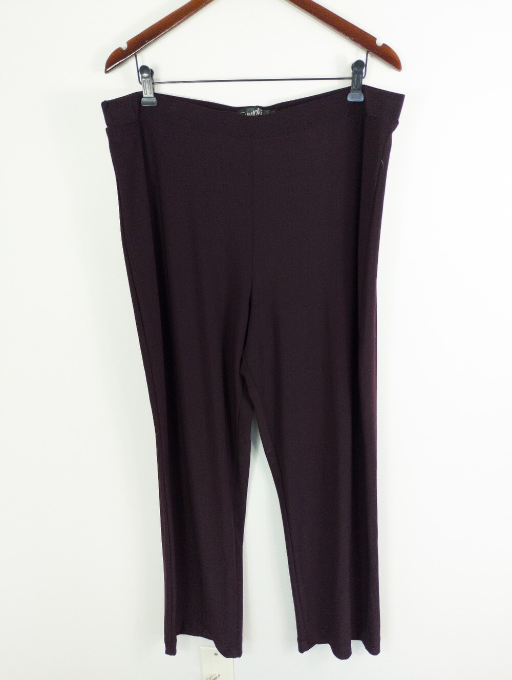 Sympli Grand Narrow Leg Pants Size 18 Dark Plum Brown Stretch Trave